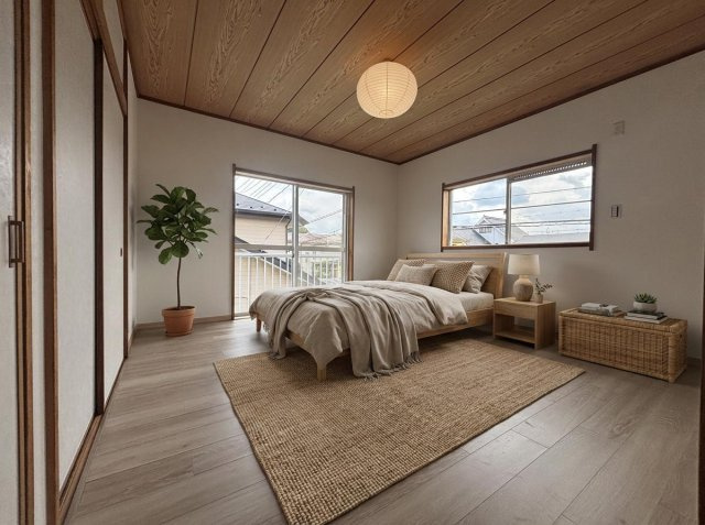 家具を置くとこんな雰囲気に♪自分好みのお部屋づくりが楽しめます！8帖あり、広さ充実！