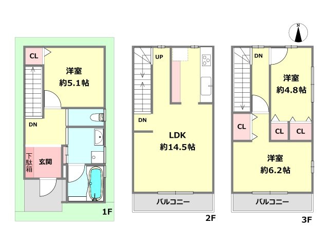 【参考ＰＬＡＮ　　03】　こちらのプランは車庫無しにして、建物を広くした設計です。　駅近の立地につき車庫が不要の方にお勧めです。