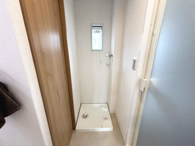 防水パン付き洗濯機置き場です