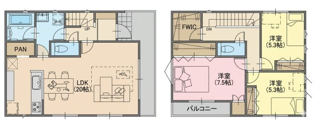 土地図＋建物プラン例