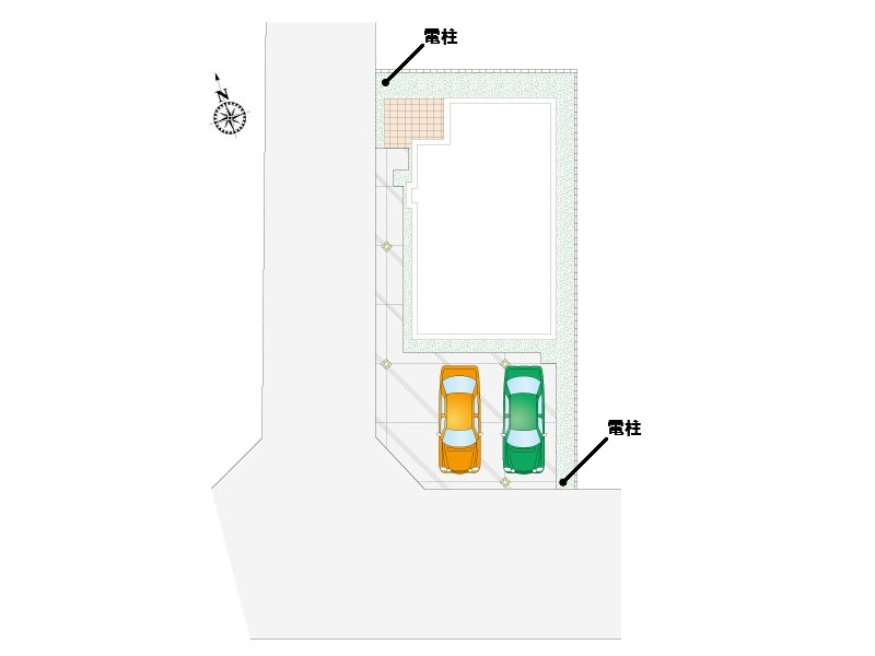 【東松山市和泉町4号棟　区画図】カースペース2台分ございます。