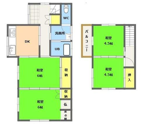 【坂元町　中古戸建ての間取り】