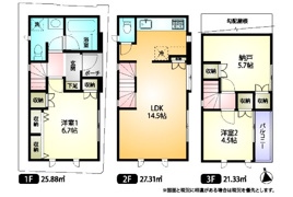 武蔵野市境南町4丁目 中央線 武蔵境駅 新築戸建の間取り