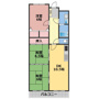 宇部市岬町の中古マンションの間取り