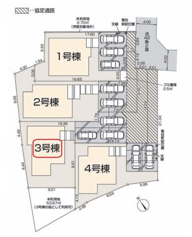 【全4棟・3号棟】カースペース3台。