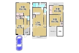 大阪市東淀川区井高野2丁目の間取り