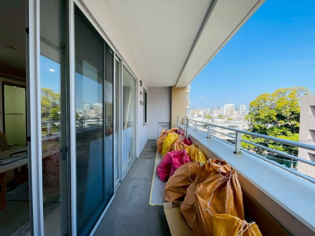 開放的なバルコニーでは日差しが降り注ぎ　日光浴や眺めも良くレインボーブリッジも見えます。