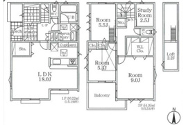 相模原市南区桜台新築戸建て　A号棟の間取り