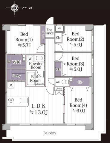 4LDKはリビングダイニングキッチンと4つの居室がある間取りで、大家族や二世帯住宅に最適。広々としたリビングで家族団らんを楽しみ、個室でプライベートな時間も確保でき、快適な生活を送ることができますよ。