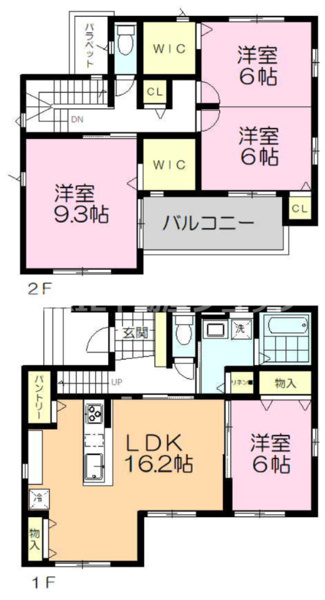 【真岡市大谷台町 中古戸建の間取り】