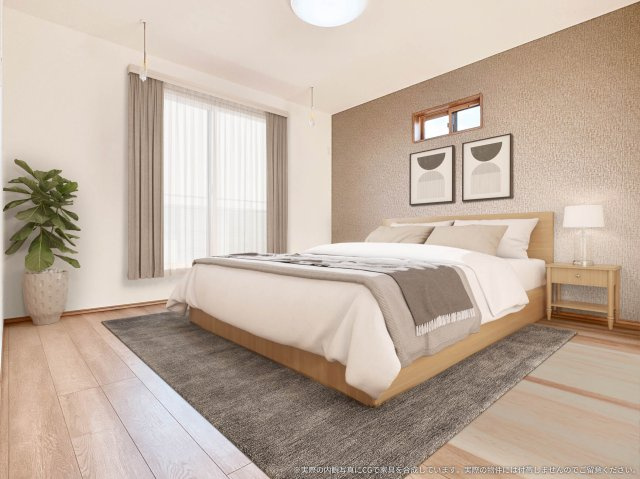 【主寝室　CG家具設置イメージ】　※画像内に含まれる家具家電はCGで作成されたイメージです。