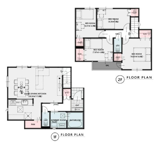 土地図＋建物プラン例