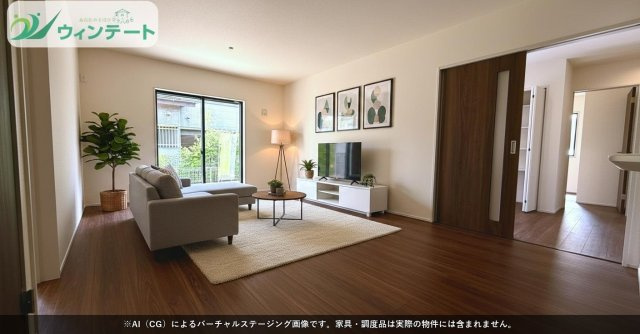 生活動線に優れたLDK。キッチン・ダイニング・リビングが一体となり、家事のしやすい空間設計です。