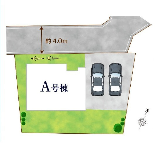 間口の広い開放感ある土地175.44平米（約53.07坪）