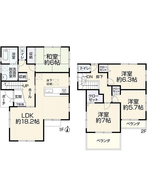 間取り4LDK、価格3249万円、土地面積152.24？、建物面積105.99？