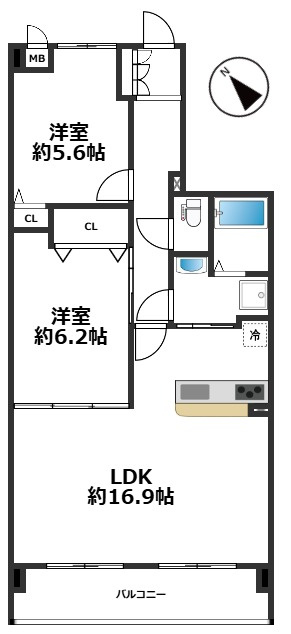 リフォーム後のプラン（2LDK）♪