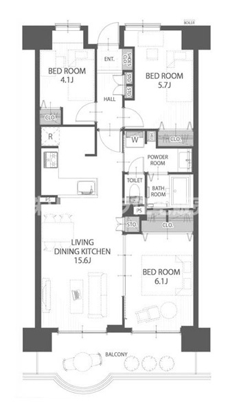 メイプルパークスクエア西弐番街の間取り