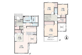 相模原市中央区清新6丁目 新築戸建の間取り