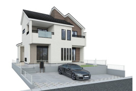 釜利谷西3丁目新築戸建 インナーバルコニー × リビング吹抜け のある新築戸建の外観