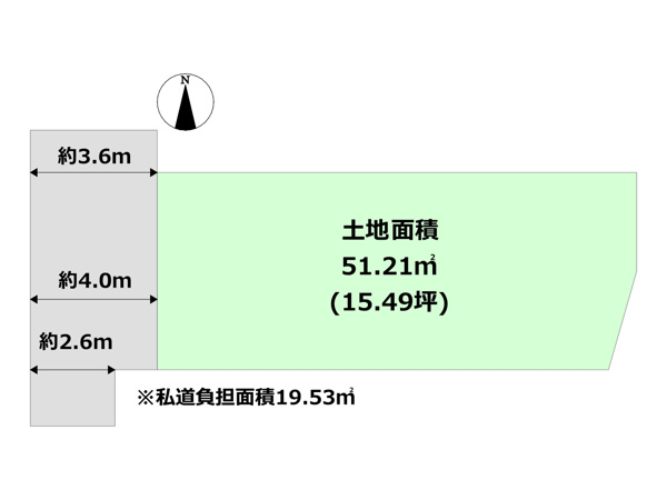 【豊中市立花町3丁目売り土地の間取り】