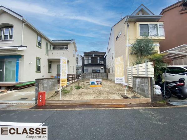 【城陽市平川長筬　売土地　建築条件付きの前面道路含む現地写真】