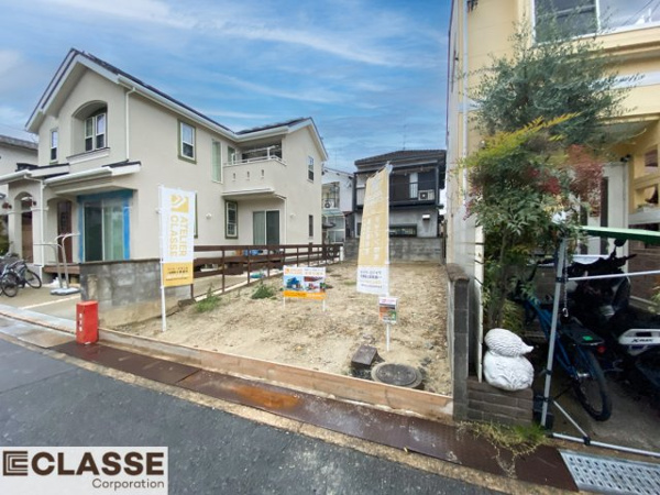 【城陽市平川長筬　売土地　建築条件付きの前面道路含む現地写真】