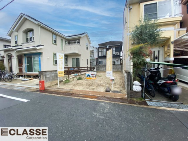 【城陽市平川長筬　売土地　建築条件付きの前面道路含む現地写真】