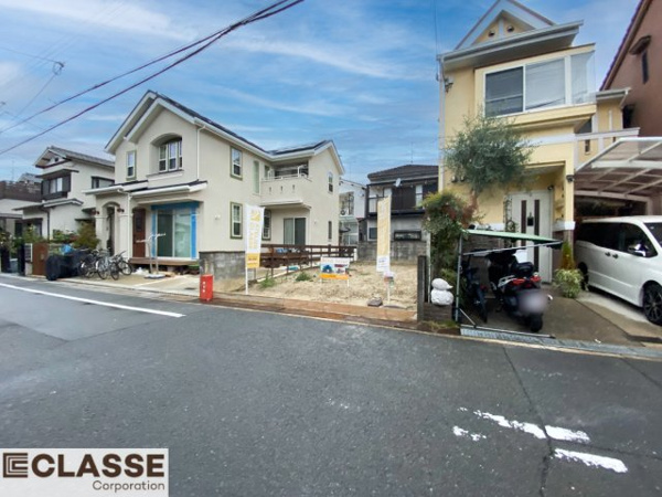 【城陽市平川長筬　売土地　建築条件付きの前面道路含む現地写真】