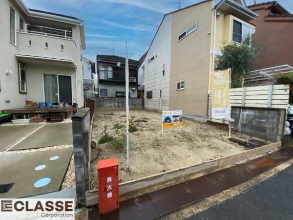 【城陽市平川長筬　売土地　建築条件付きの前面道路含む現地写真】