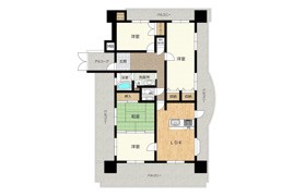 山陽小野田市大字山川の中古マンションの間取り