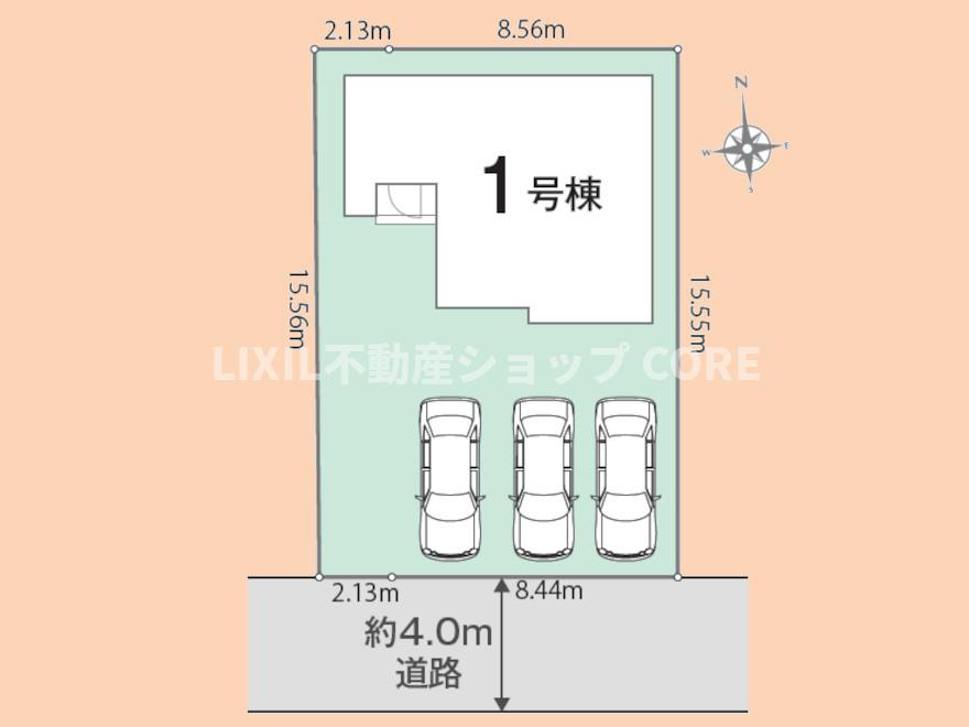 3台並列駐車が可能な敷地です。是非一度ご覧になってください。