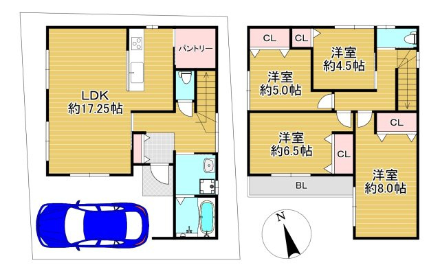 参考プラン間取り図。　間取りご相談ください♪