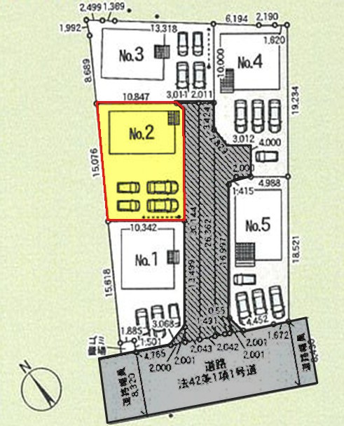 全5区画の2号棟です。土地約68坪。