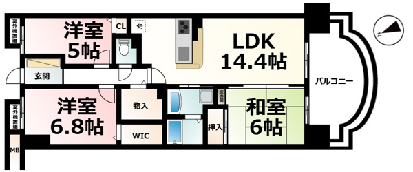 【ロータリーマンション西大津ラクスヒルズの間取り】