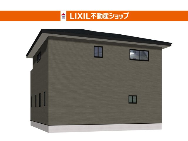 完成予想図。2026年7月完成予定。広々とした土地面積約54坪。お気軽にご連絡下さい。