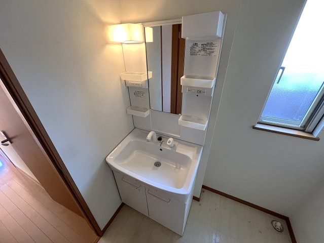 シャワー付きの独立洗面台です