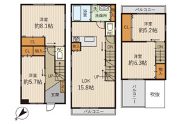 大阪市東淀川区井高野2丁目の間取り