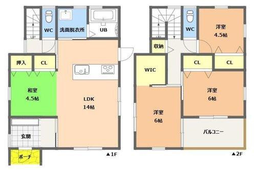 【下伊敷3丁目　モデルハウス分譲の間取り】