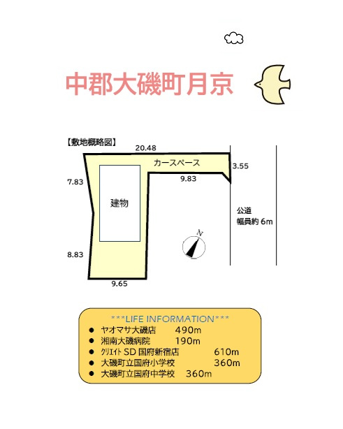 ダイレクトに都心にアクセスできるＪＲ「二宮」×「大磯」2駅利用可！　小・中学校近く、コンビニ（徒歩5分）スーパー（徒歩8分）　暮らしやすさもお墨付きですよ♪