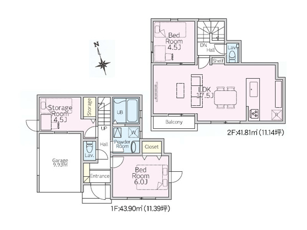 【練馬区東大泉7丁目 新築一戸建住宅 全1棟 (保谷店)の間取り】