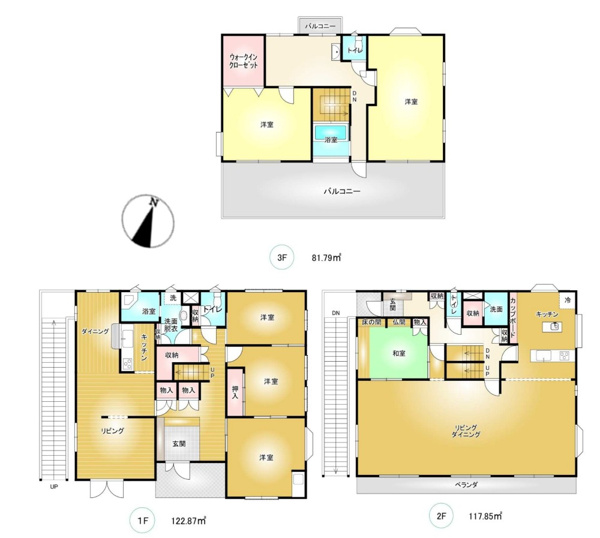【 中古戸建 渋川市半田の間取り】