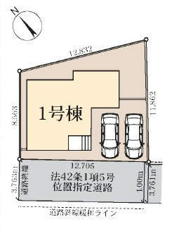 駐車スペース並列2台可(車種による)！東武野田線「岩槻」駅徒歩16分。城北小学校まで徒歩約8分！