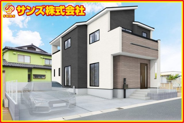 【郡山市安積北井2丁目 1号棟 安積第1小学校、安積中学区の外観パース】