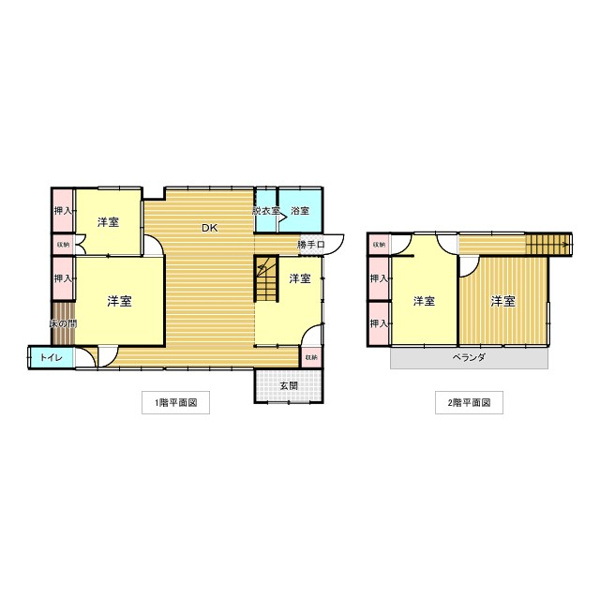 【 倉庫併用住宅付き 真岡市掘込　中古住宅の間取り】