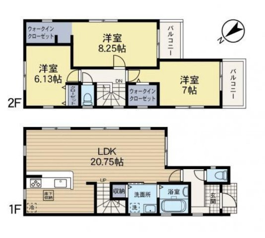 【相模原市中央区上溝の中古戸建ての間取り】