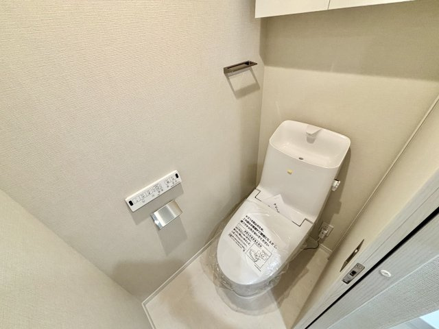 落ち着いた色調のトイレです
