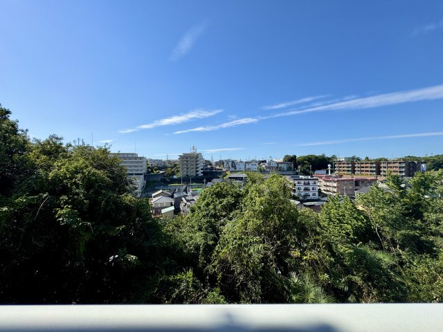バルコニーからの眺めになります。のどかな風景が日頃の疲れを癒してくれますね。
