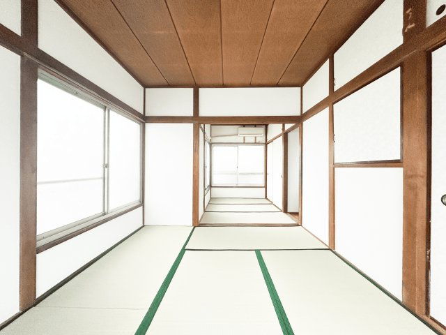 【和室】隣室と繋げて9帖として広々と使用することも可能です。