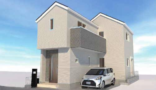 【練馬区平和台3丁目　省エネ×長期優良住宅　限定3棟の外観パース】