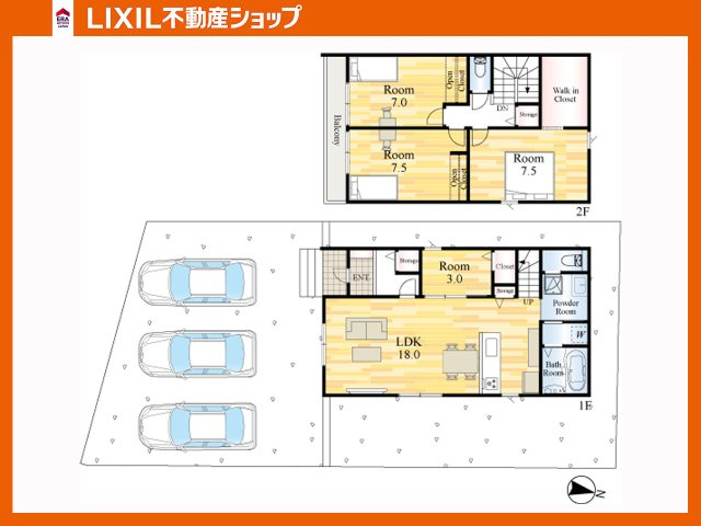 2階各洋室は7帖以上を確保！使い勝手自由な1階洋室はライフスタイルに合わせて使える貴重な空間！